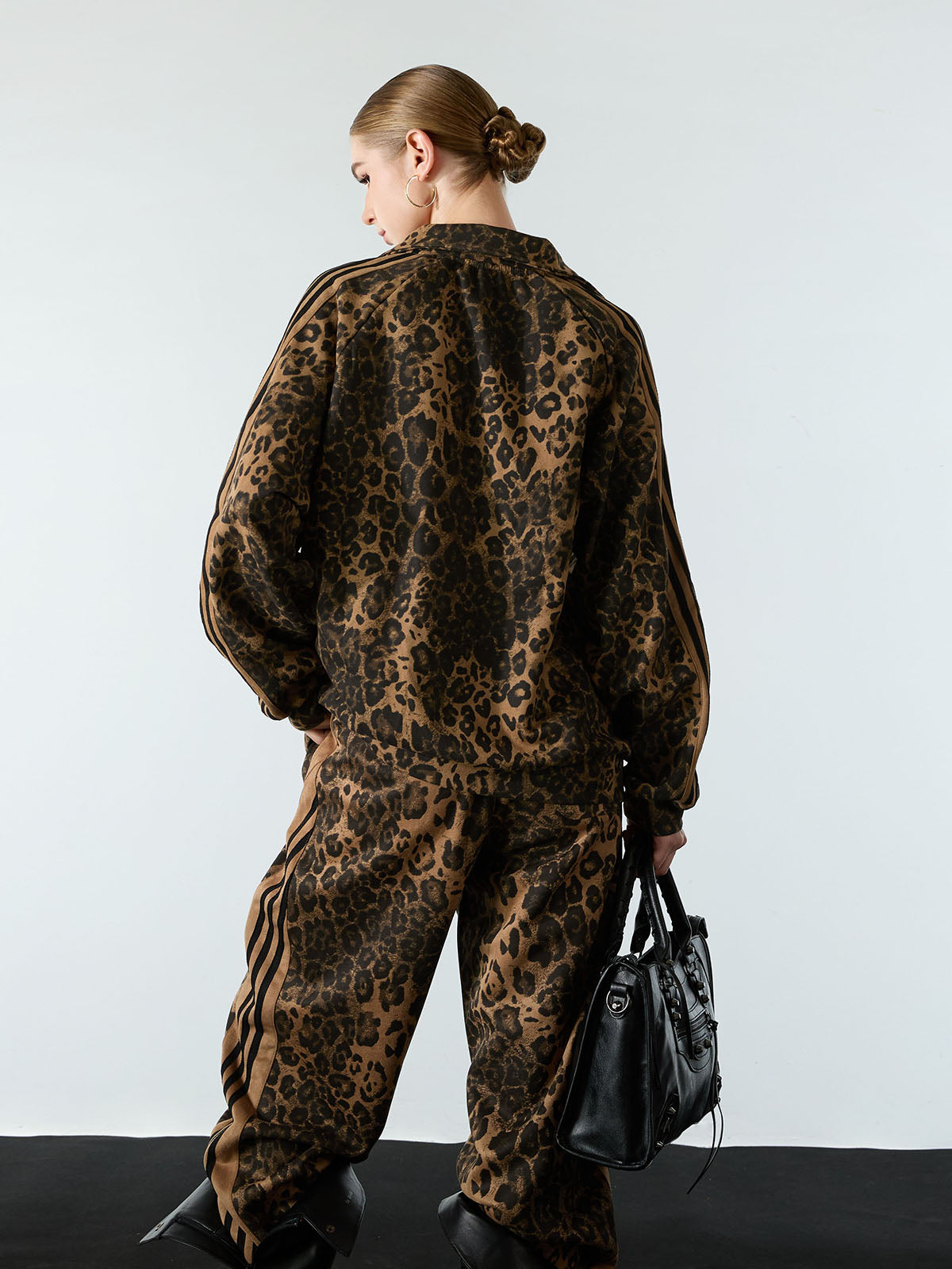 Revelse™ Cheetah Print Suede French Terry Tracksuit