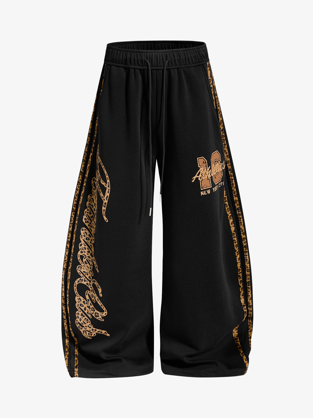 Leopard Print Graphic Wide-Leg Sweatpants