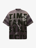 Revelse™ Ink Splash Letter Print T-Shirt