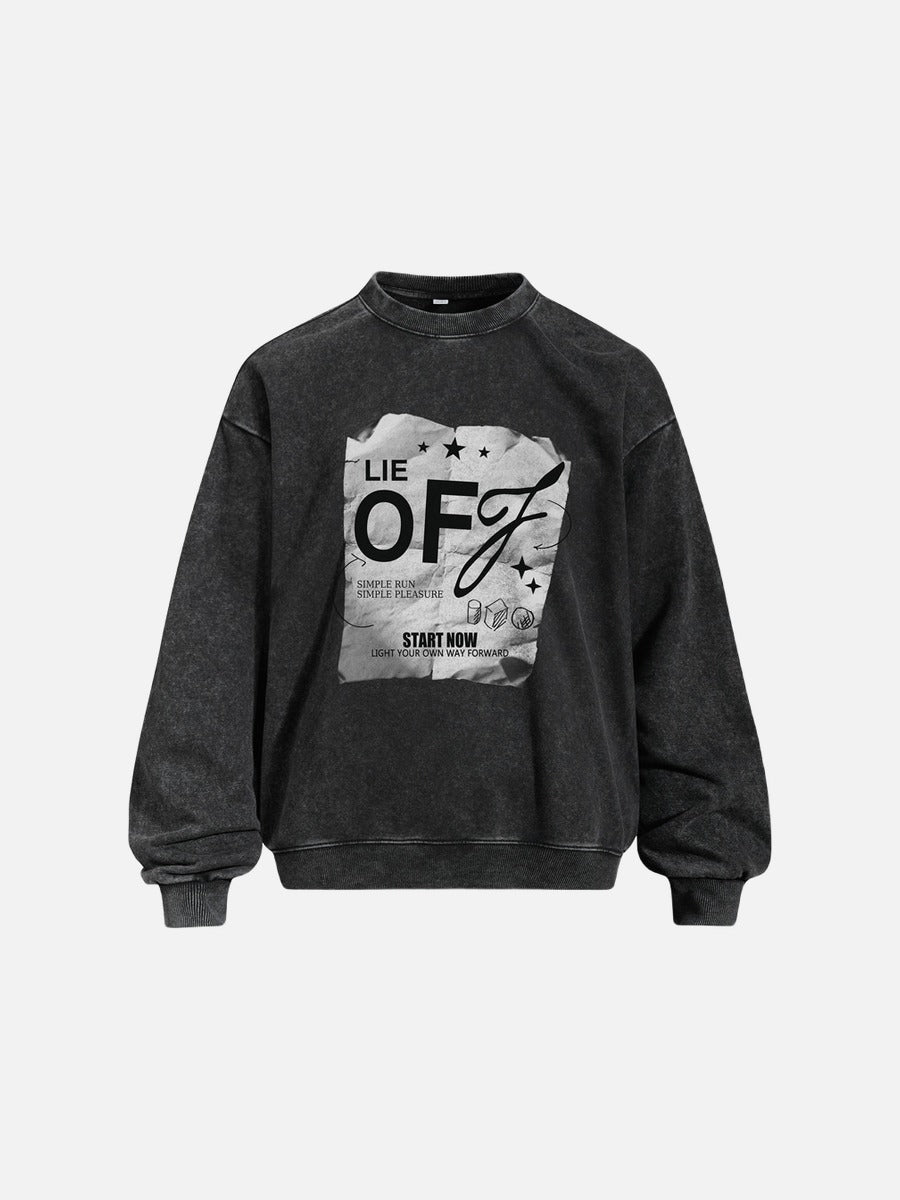 Graphic Charcoal Sweatshirt Oversized Streetwear