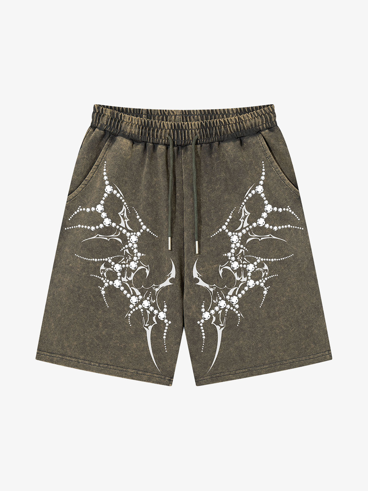 Women's Distressed Rhinestone Cotton Shorts