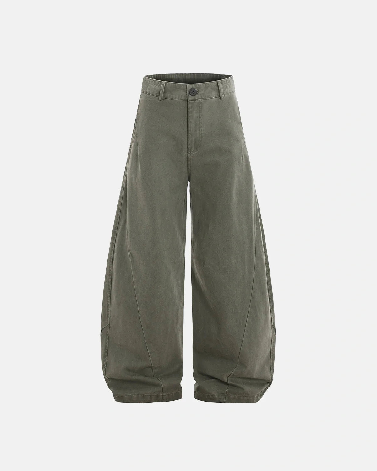 Washed Cotton Barrel Cargo Trousers