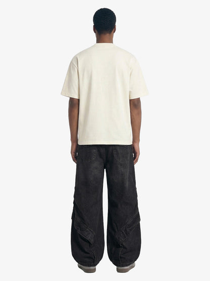 Revelse™ Retro Embroidered Patch Heavy Cotton T-Shirt