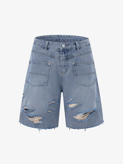 Revelse™ Men's Ripped Distressed Denim Jacket and Pants Set