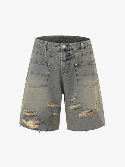 Revelse™ Men's Ripped Distressed Denim Jacket and Pants Set