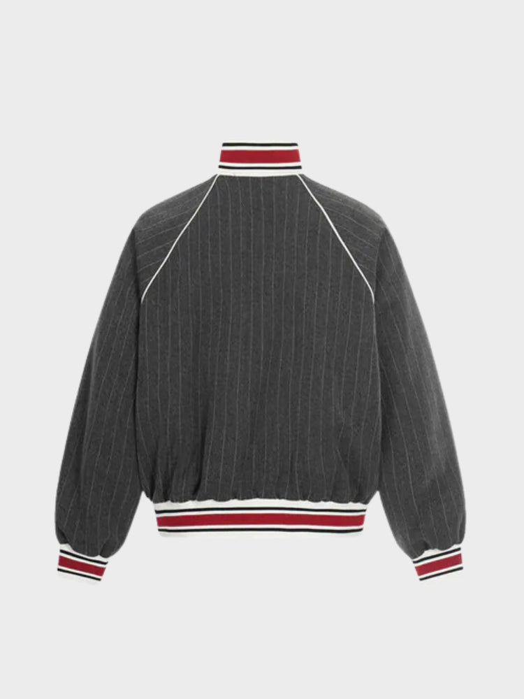 Revelse™ Striped Polyester Tracksuit Set Dark Grey