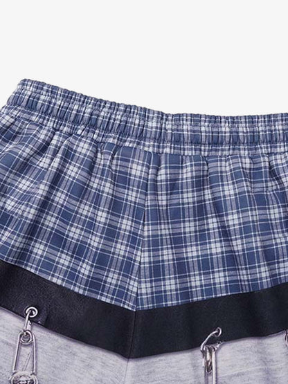 Side view of wide-leg graphic sweatpants with a relaxed fit