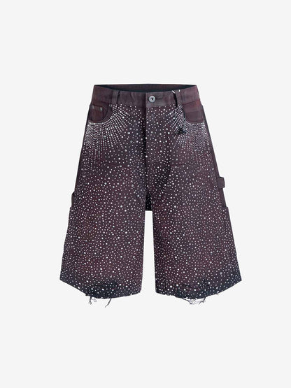 Revelse™ Gradient Rhinestone Embellished Denim Shorts