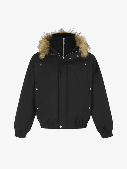 Camouflage Track Jacket With Stand-Up Collar