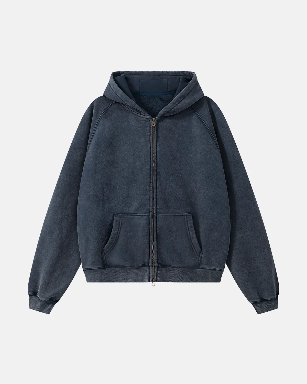 Washed Boxy Hoodie With Raglan Sleeves