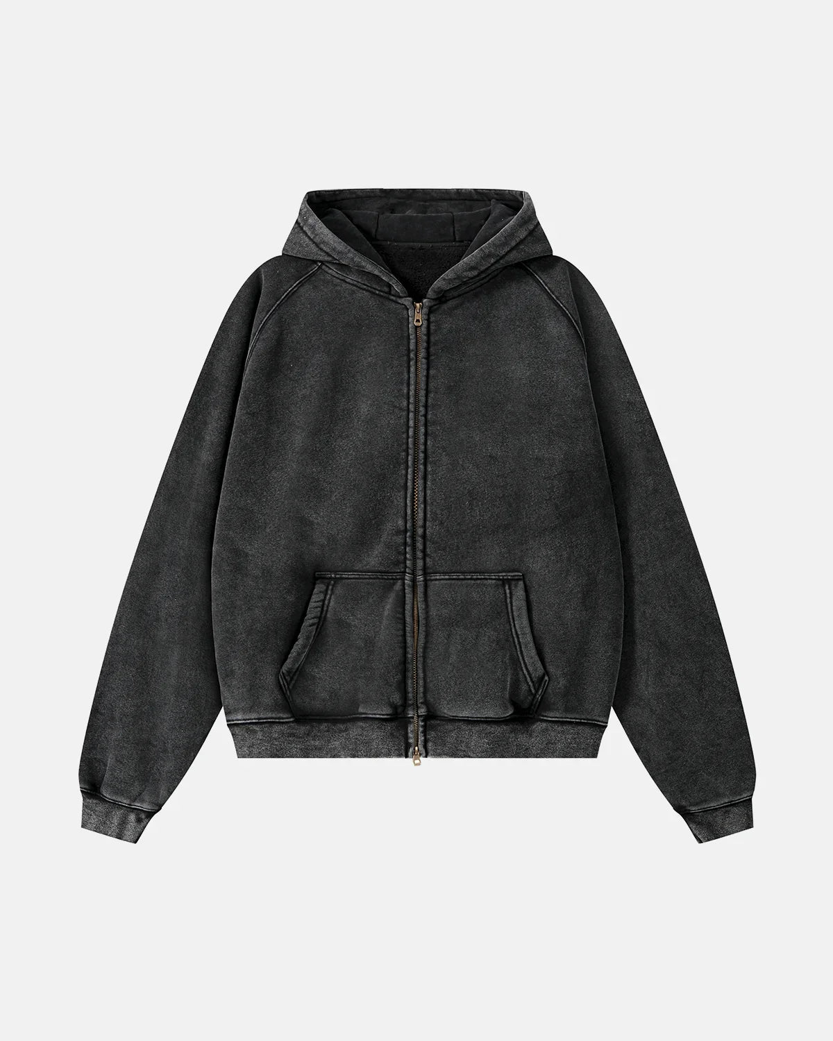 Washed Boxy Hoodie With Raglan Sleeves