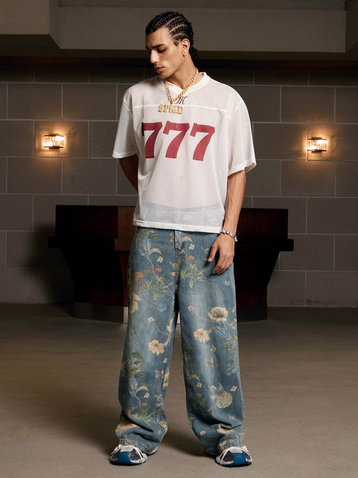Revelse™ Floral Print Denim Carpenter Jeans