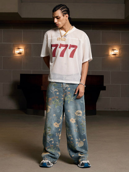 Revelse™ Floral Print Denim Carpenter Jeans