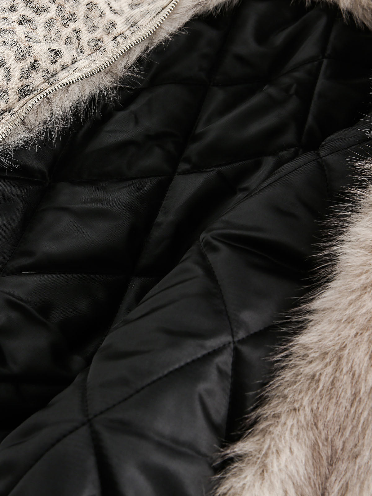 Revelse™ Cheetah Print Hooded Jacket with Faux Mink Fur Trim
