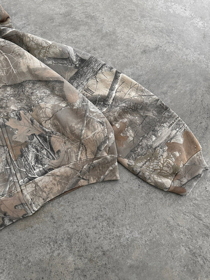 Revelse™ Camouflage Zip-Up Hoodie with Woodland Print