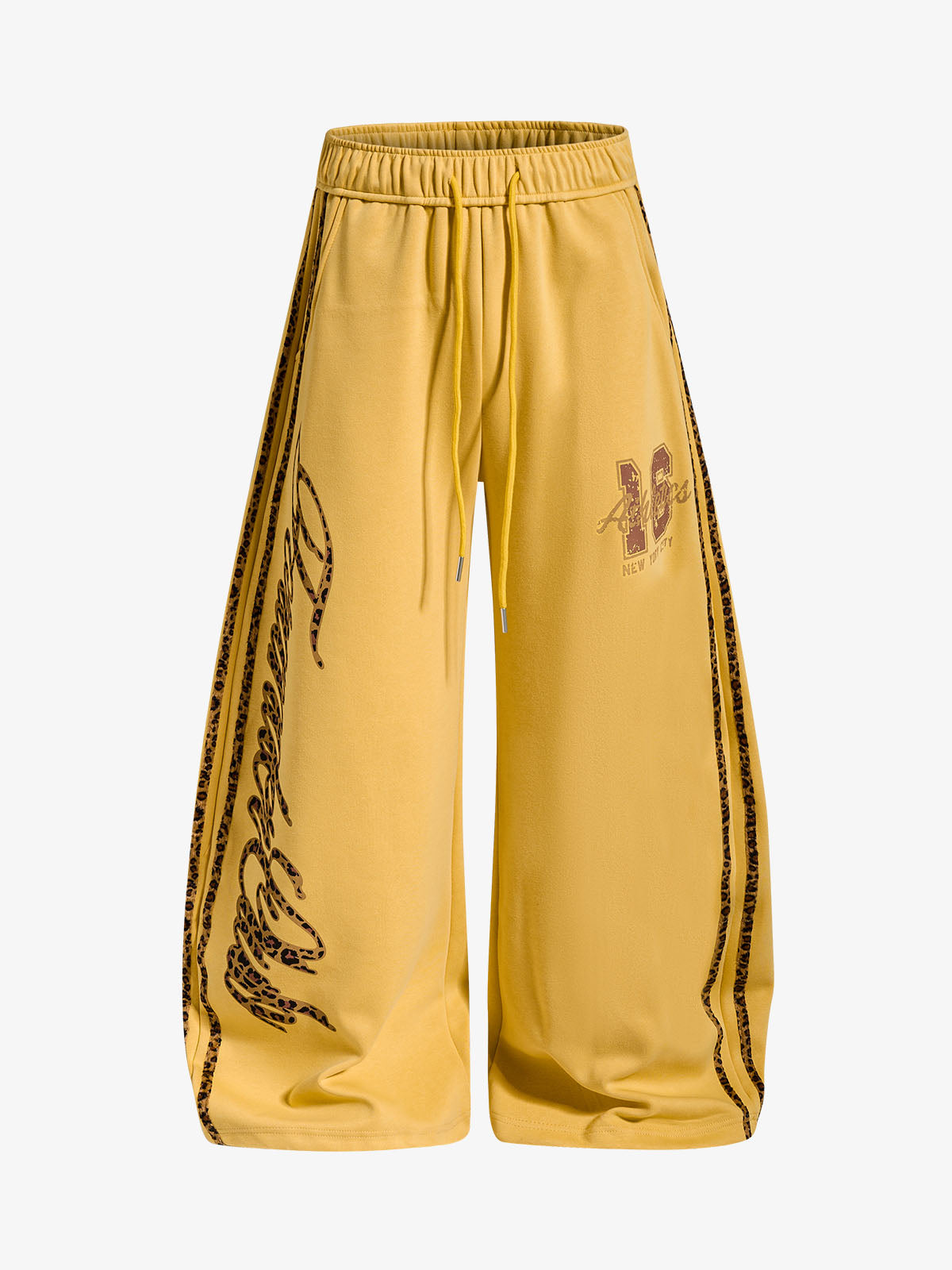 Leopard Print Graphic Wide-Leg Sweatpants