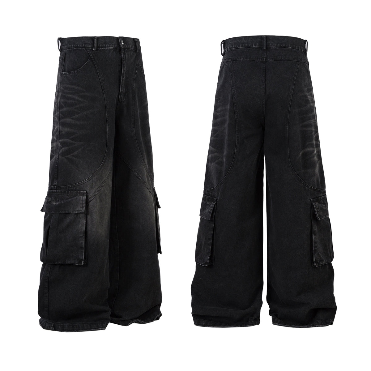 Revelse™ Distressed Washed Multi-Pocket Denim Jeans