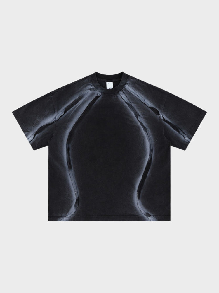 Revelse™ Oversized Cotton Knit Short-Sleeve T-Shirt Black