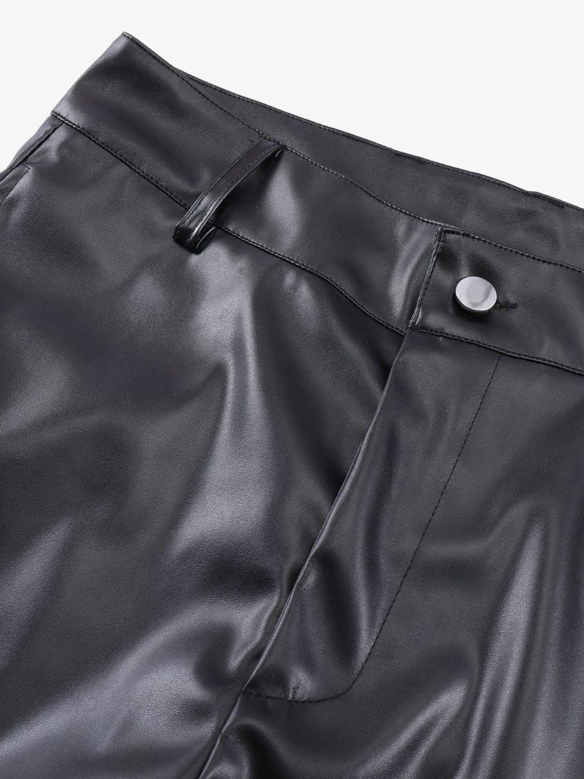 Revelse™ Punk Style Pleated Faux Leather Pants