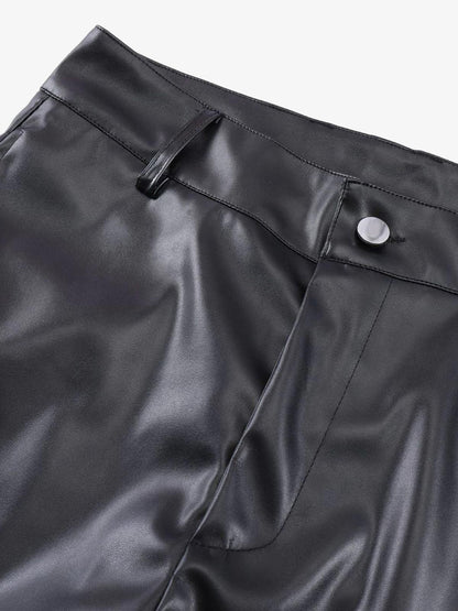 Revelse™ Punk Style Pleated Faux Leather Pants