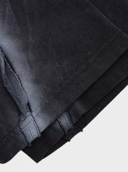 Revelse™ Oversized Cotton Knit Short-Sleeve T-Shirt Black
