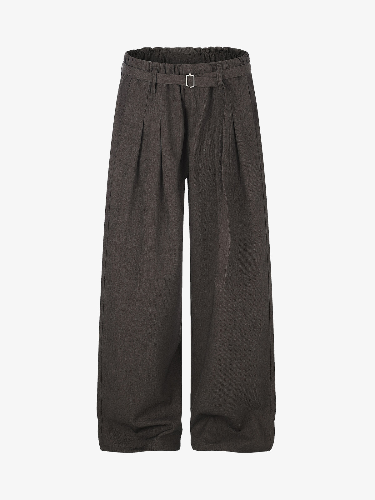 Pleated detail on wide-leg casual trousers