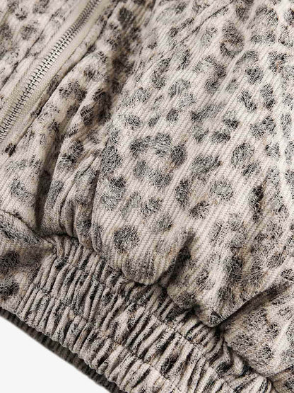 Revelse™ Cheetah Print Hooded Jacket with Faux Mink Fur Trim