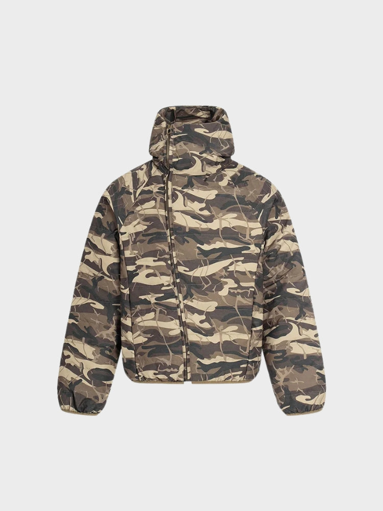Revelse™ Camouflage Insulated Quilted Jacket With Side Zipper