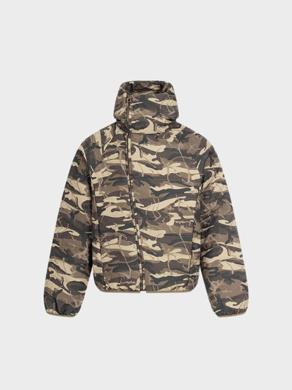 Revelse™ Camouflage Insulated Quilted Jacket With Side Zipper