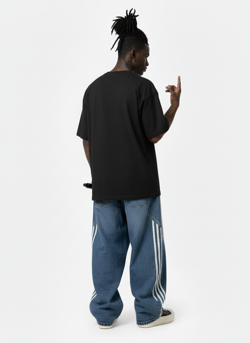 Revelse™ Contrast Stitching Barrel Leg Denim Jeans