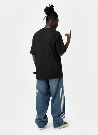 Revelse™ Contrast Stitching Barrel Leg Denim Jeans