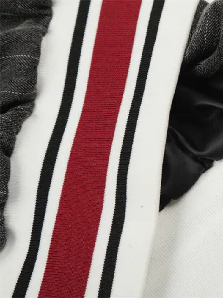 Revelse™ Striped Polyester Tracksuit Set Dark Grey