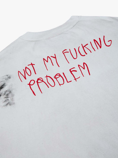 Revelse™ Grunge Slogan Print Distressed Raw Hem Sleeveless T-Shirt