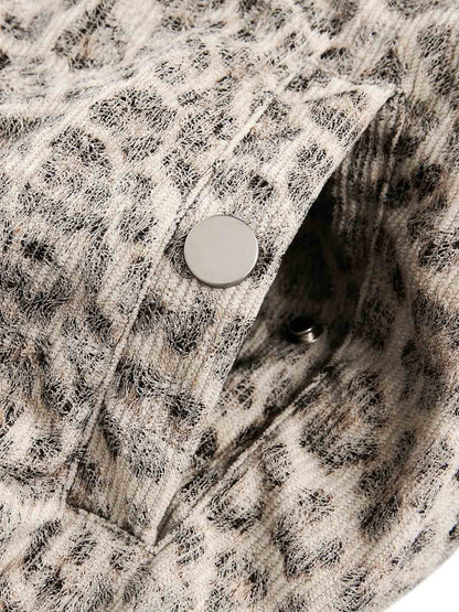 Revelse™ Cheetah Print Hooded Jacket with Faux Mink Fur Trim