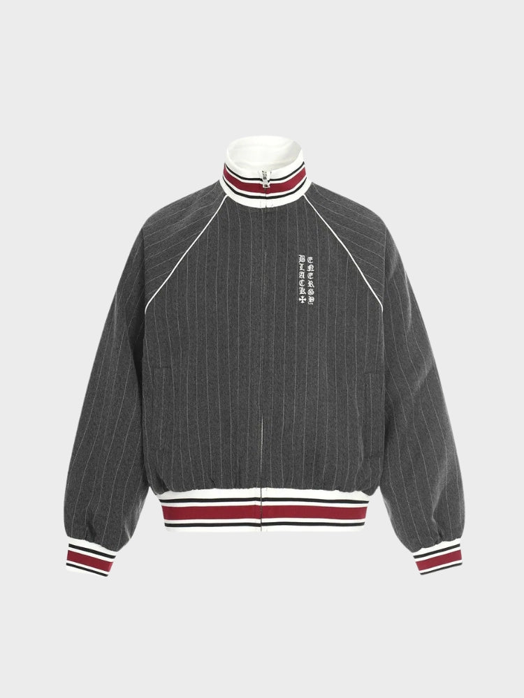 Revelse™ Striped Polyester Tracksuit Set Dark Grey