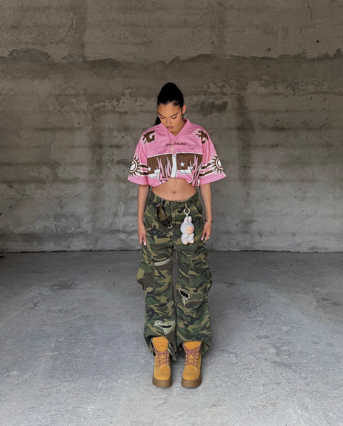 Revelse™ Woven Ripped Camouflage Cargo Baggy Pants