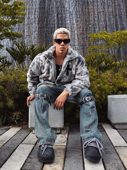 Revelse™ Heavy-Duty Faux Lambswool Tie-Dye Urban Jacket
