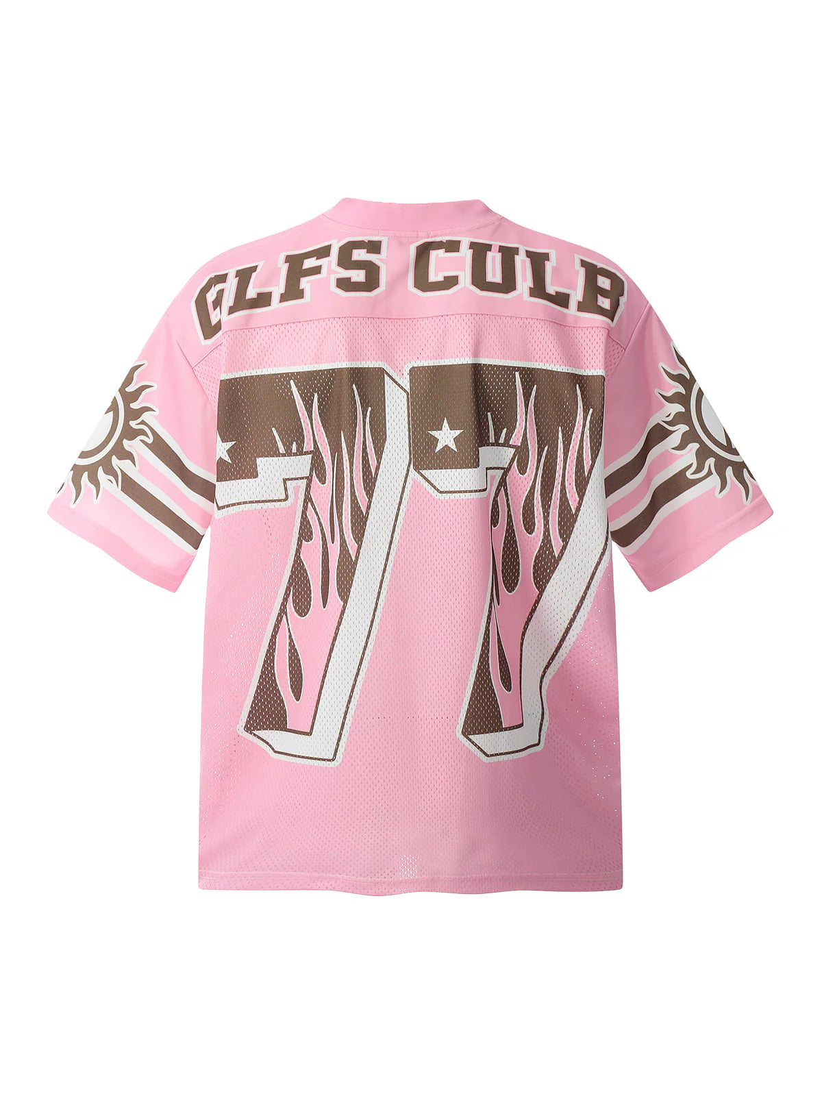 Revelse™ Flame Print Mesh Pink Jersey Top