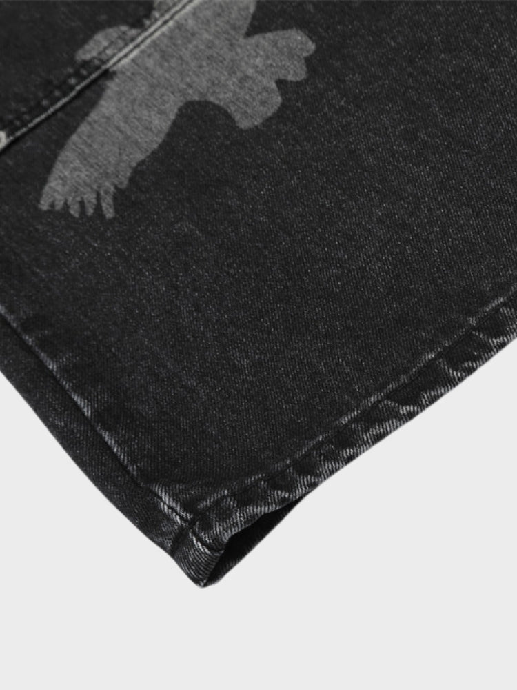 Revelse™ Wide-Leg Loose Fit Baggy Denim Jeans Black