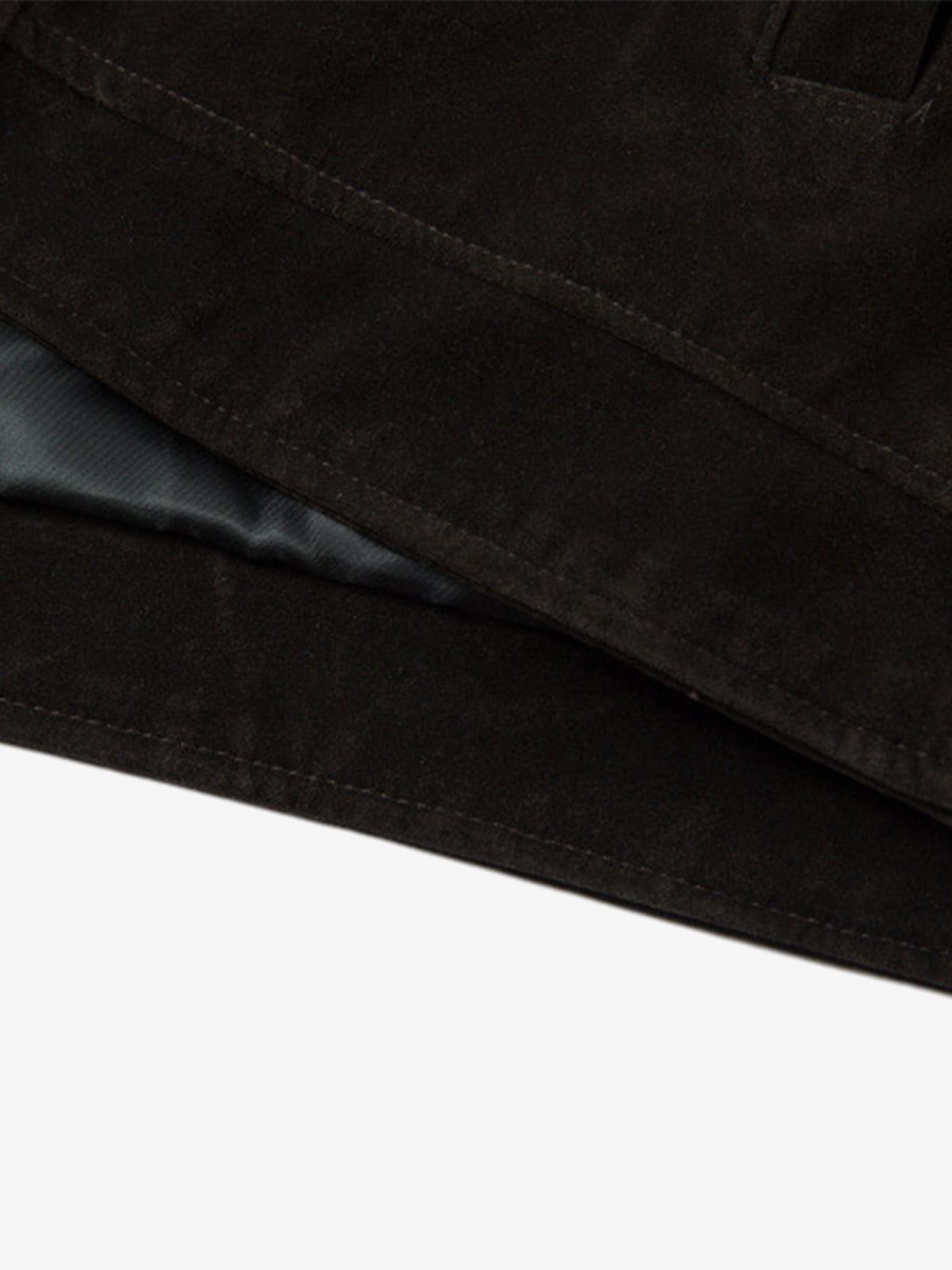 Revelse™ Retro Suede Bomber Jacket with Metal Button Lapel