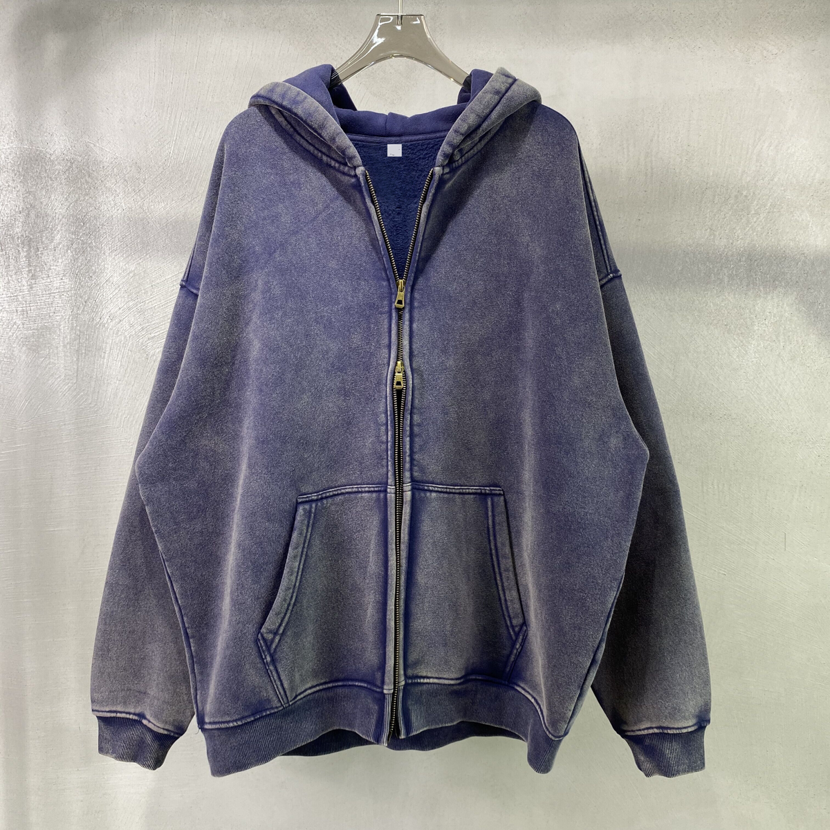 Revelse™ Washed Oversized Retro Zip-Up Hoodie
