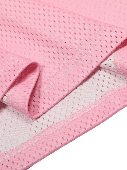 Revelse™ Flame Print Mesh Pink Jersey Top