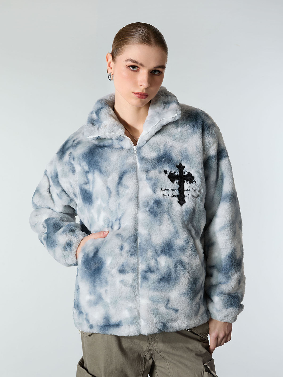 Revelse™ Heavy-Duty Faux Lambswool Tie-Dye Urban Jacket