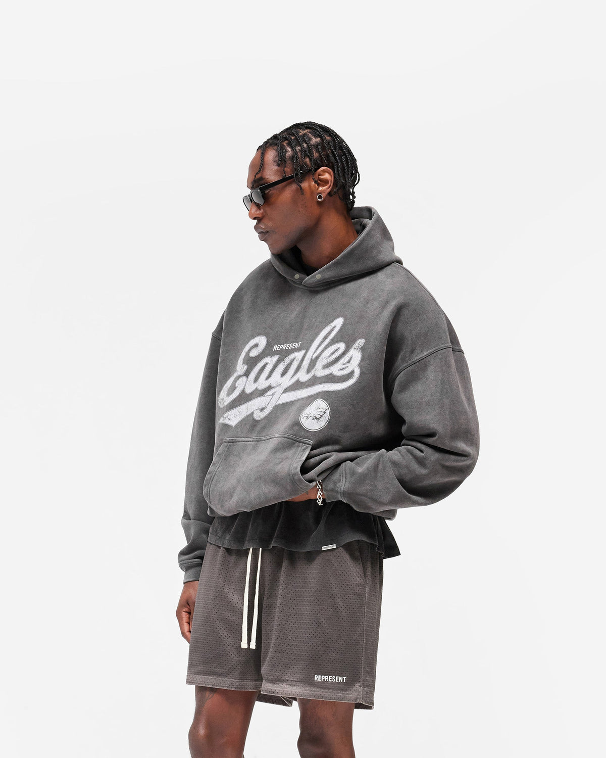 Revelse™ Vintage Grey Philadelphia Eagles Graphic Hoodie