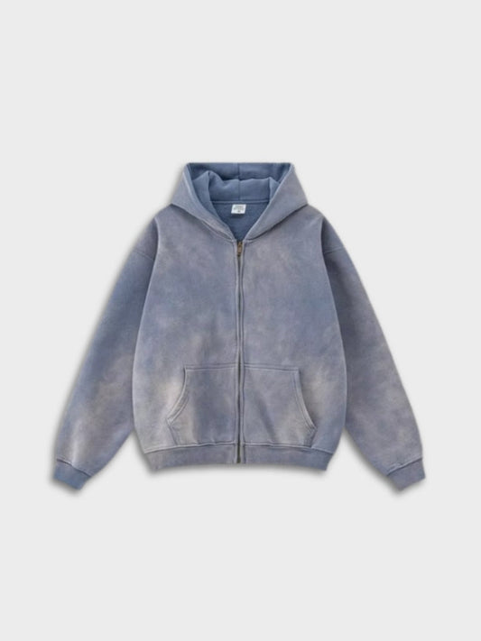 Revelse™ Gradient Washed Midweight Full-Zip Hoodie Unisex