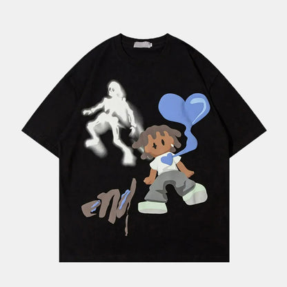 Revelse™ Oversized Graffiti Print T-Shirt