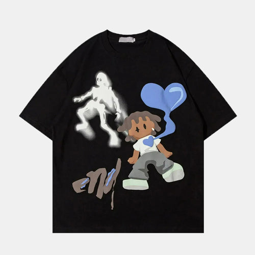 Revelse™ Oversized Graffiti Print T-Shirt
