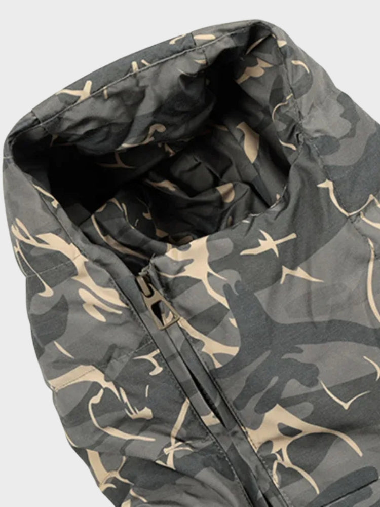 Revelse™ Camouflage Insulated Quilted Jacket With Side Zipper