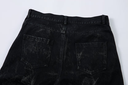 Revelse™ Washed Distressed Pleated Baggy Jeans
