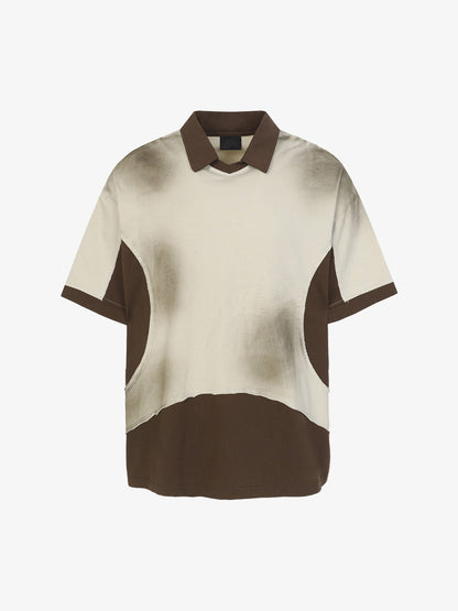 Revelse™ Oversized Cotton Blend Tie-Dye Polo Gray